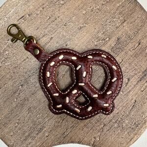 Portland Leather Pretzel Keychain Charm FAST SHIP  Nutmeg Pretzel NEW FAST SHIP